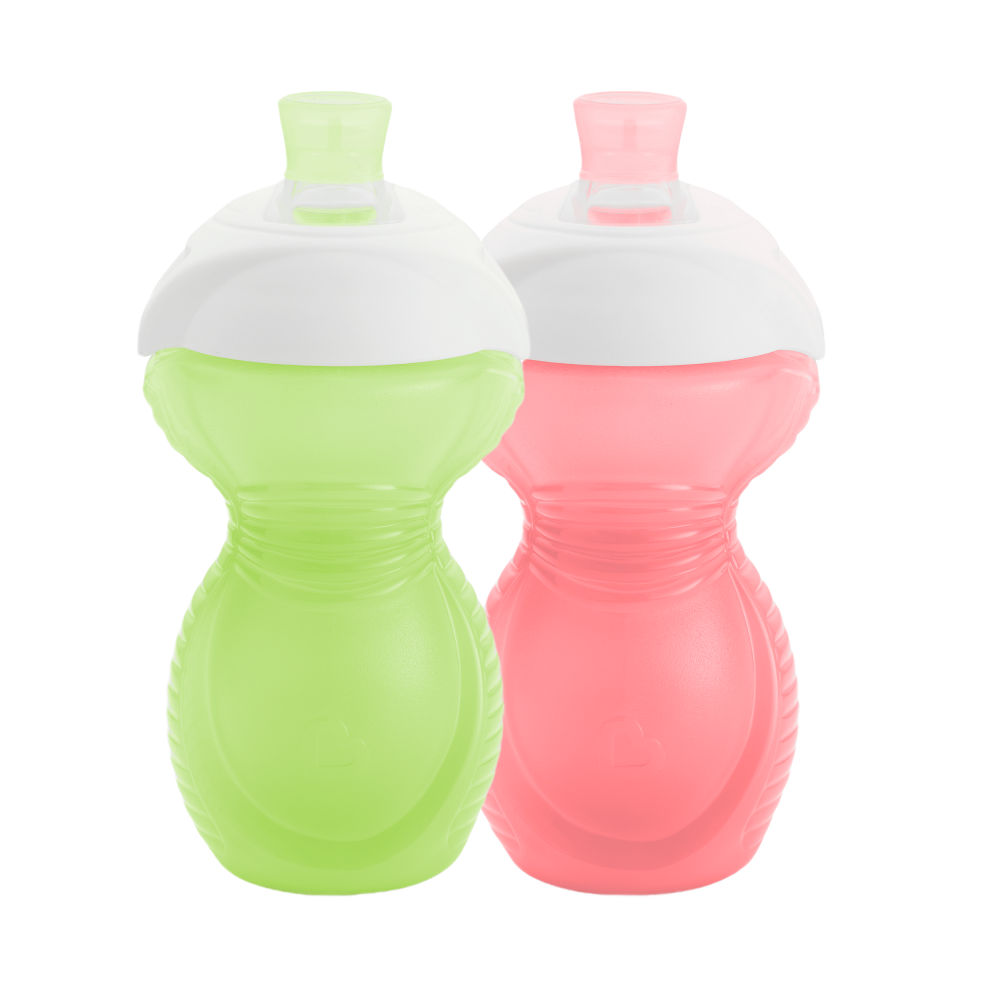 Munchkin Click Lock™ Isırmaya Dayanıklı   Emzikli Bardak | 9 Ay+ | 266 ml | YEŞİL &PEMBE 2ADET | Sızdırmaz | BPA İçermez