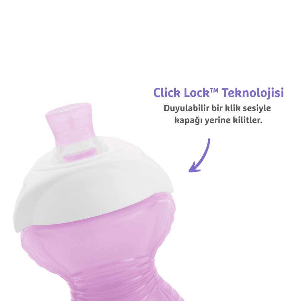 Munchkin Click Lock™ Isırmaya Dayanıklı   Emzikli Bardak | 9 Ay+ | 266 ml | Mor ,2ADET | Sızdırmaz | BPA İçermez