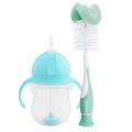 Munchkin Tıklama Kilitli Uçlu Pipetli Alıştırma Bardağı, 6ay+, 207ml, Mavi ve Sünger Uçlu Biberon, Bardak ve Şişe Temizleme Fırçası,Yeşil