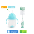 Munchkin Tıklama Kilitli Uçlu Pipetli Alıştırma Bardağı, 6ay+, 207ml, Mavi ve Sünger Uçlu Biberon, Bardak ve Şişe Temizleme Fırçası,Yeşil