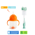 Munchkin Tıklama Kilitli Uçlu Pipetli Alıştırma Bardağı, 6ay+, 207ml, Turuncu  ve Sünger Uçlu Biberon, Bardak ve Şişe Temizleme Fırçası,Yeşil