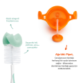 Munchkin Tıklama Kilitli Uçlu Pipetli Alıştırma Bardağı, 6ay+, 207ml, Turuncu  ve Sünger Uçlu Biberon, Bardak ve Şişe Temizleme Fırçası,Yeşil