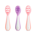 Munchkin Gentle Dip İlk Bebek Kaşığı | 3'lü Set | 4 Ay+ | Aşamalı Beslenme | BPA İçermez | Unisex |PEMBE-MOR