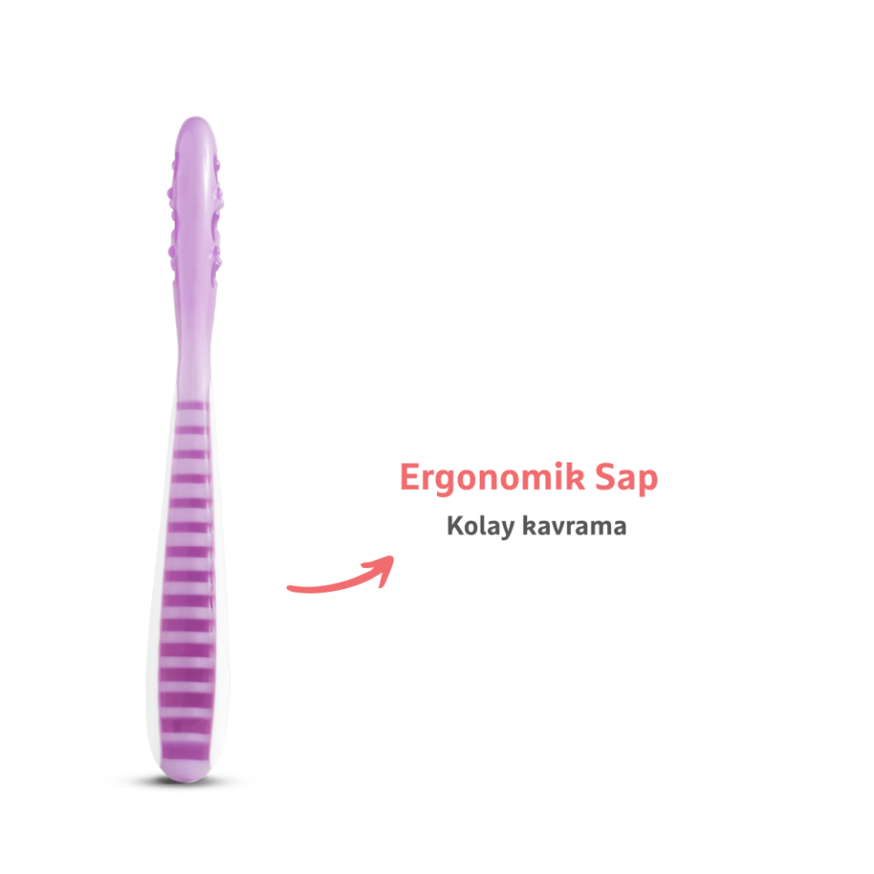 Munchkin Gentle Dip İlk Bebek Kaşığı | 3'lü Set | 4 Ay+ | Aşamalı Beslenme | BPA İçermez | Unisex |PEMBE-MOR