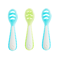 Munchkin Gentle Dip İlk Bebek Kaşığı | 3'lü Set | 4 Ay+ | Aşamalı Beslenme | BPA İçermez | Unisex | MAVİ-YEŞİL