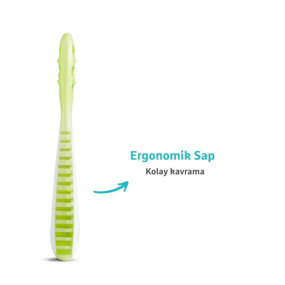 Munchkin Gentle Dip İlk Bebek Kaşığı | 3'lü Set | 4 Ay+ | Aşamalı Beslenme | BPA İçermez | Unisex | MAVİ-YEŞİL