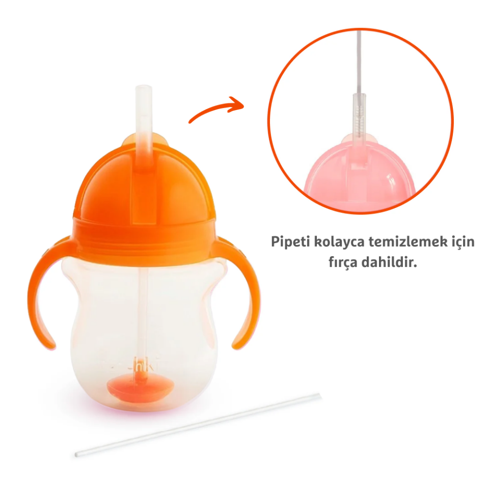 Munchkin tıklama kilitli uçlu pipetli alıştırma bardağı 207 ml