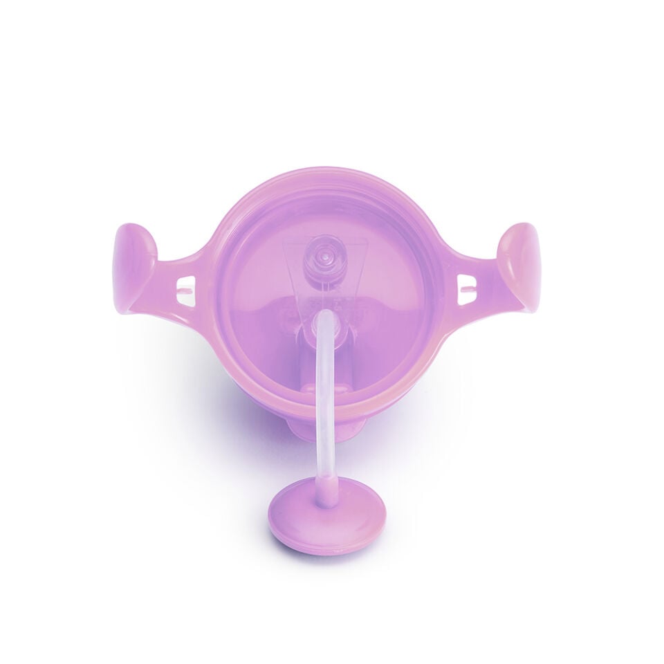 Munchkin Tıklama Kilitli Uçlu Pipetli Alıştırma Bardağı, 6ay+, 207ml, Mor ve Isı Göstergeli Yumuşak Uçlu Bebek Kaşıkları 2li Set