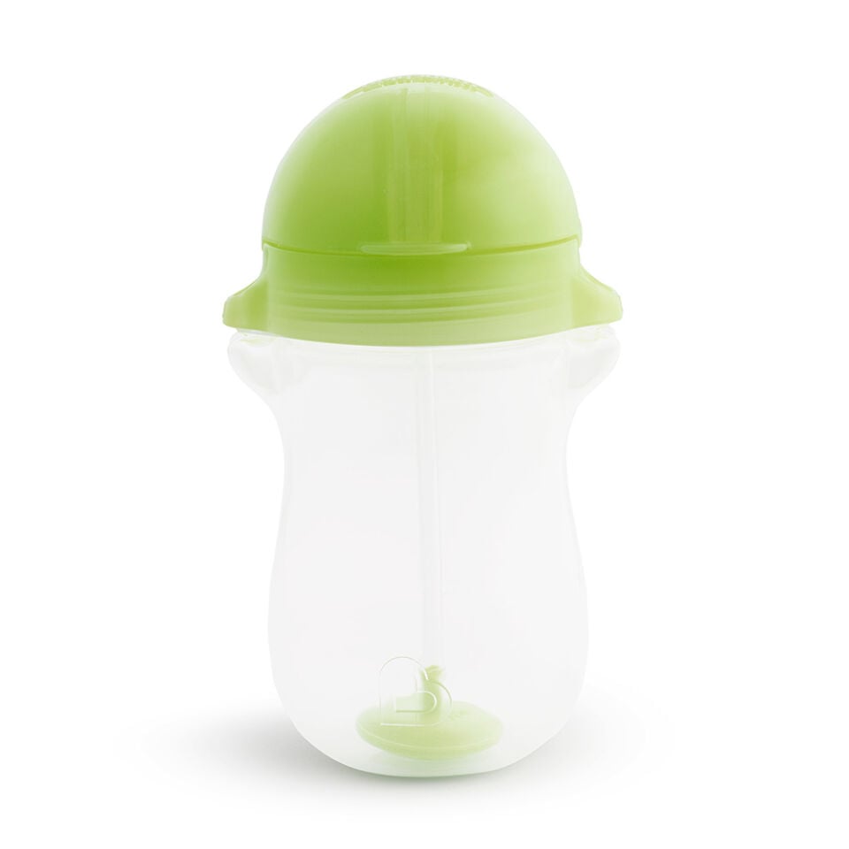 Munchkin Tıklama Kilitli Uçlu Pipetli Alıştırma Bardağı, 12ay+, 296ml, Yeşil  ve Isı Göstergeli Yumuşak Uçlu Bebek Kaşıkları 2li Set