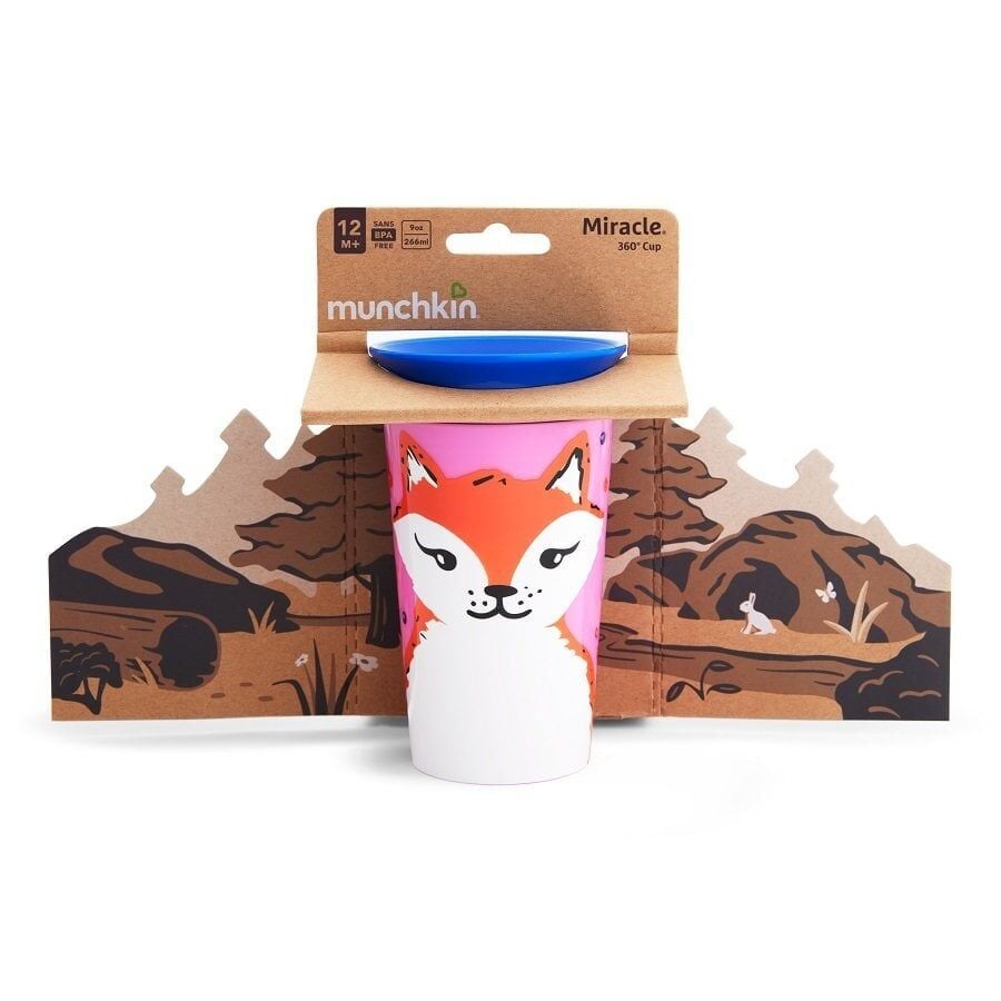 Munchkin Mucize  360° Wildlove Alıştırma Bardağı, 12ay+, 266ml,Tilki , 1 Paket